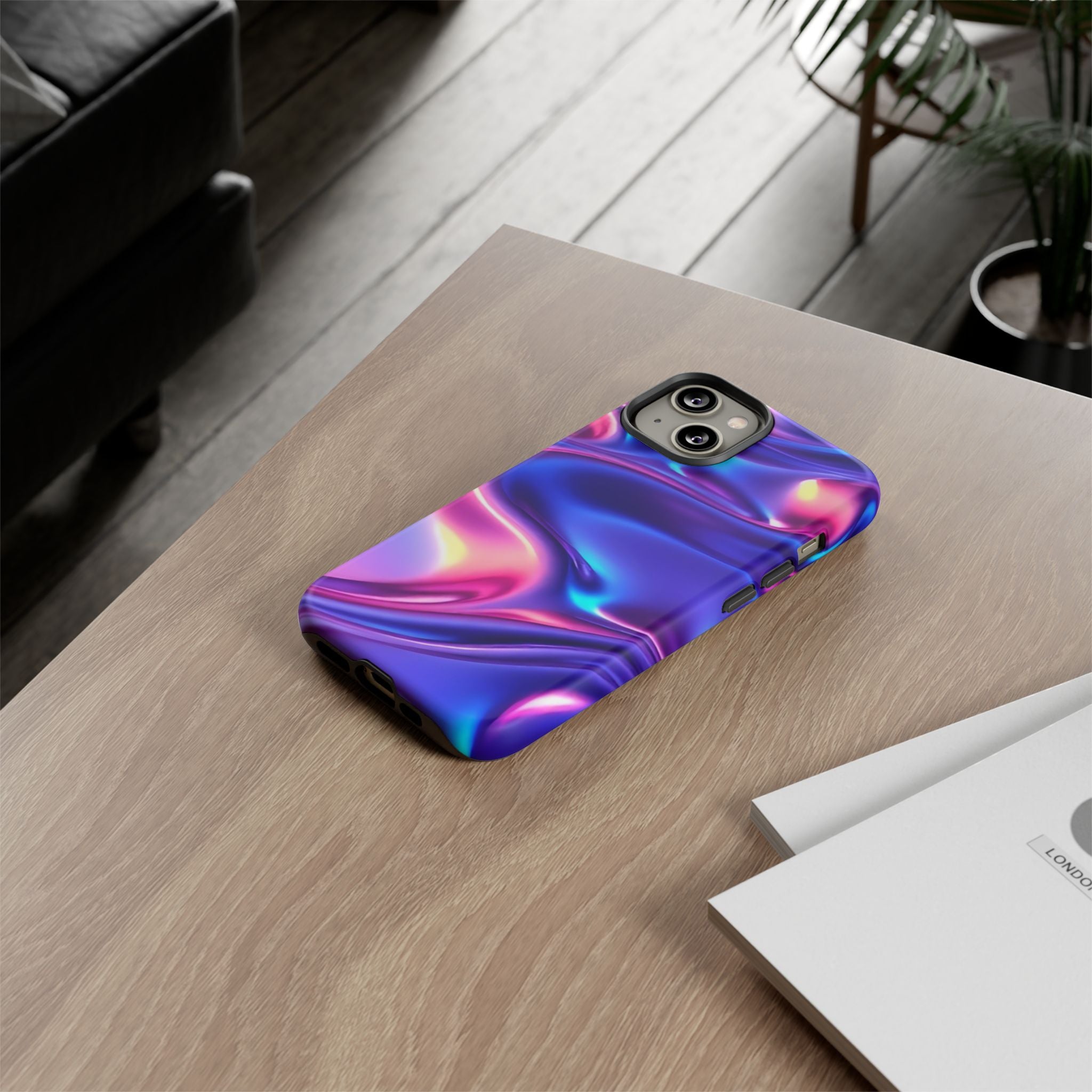 Vibrant Phone Case with Colorful Wave Design, Tough Phone Cover, Stylish Smartphone Case, Unique Gift for Her, Phone Accessories