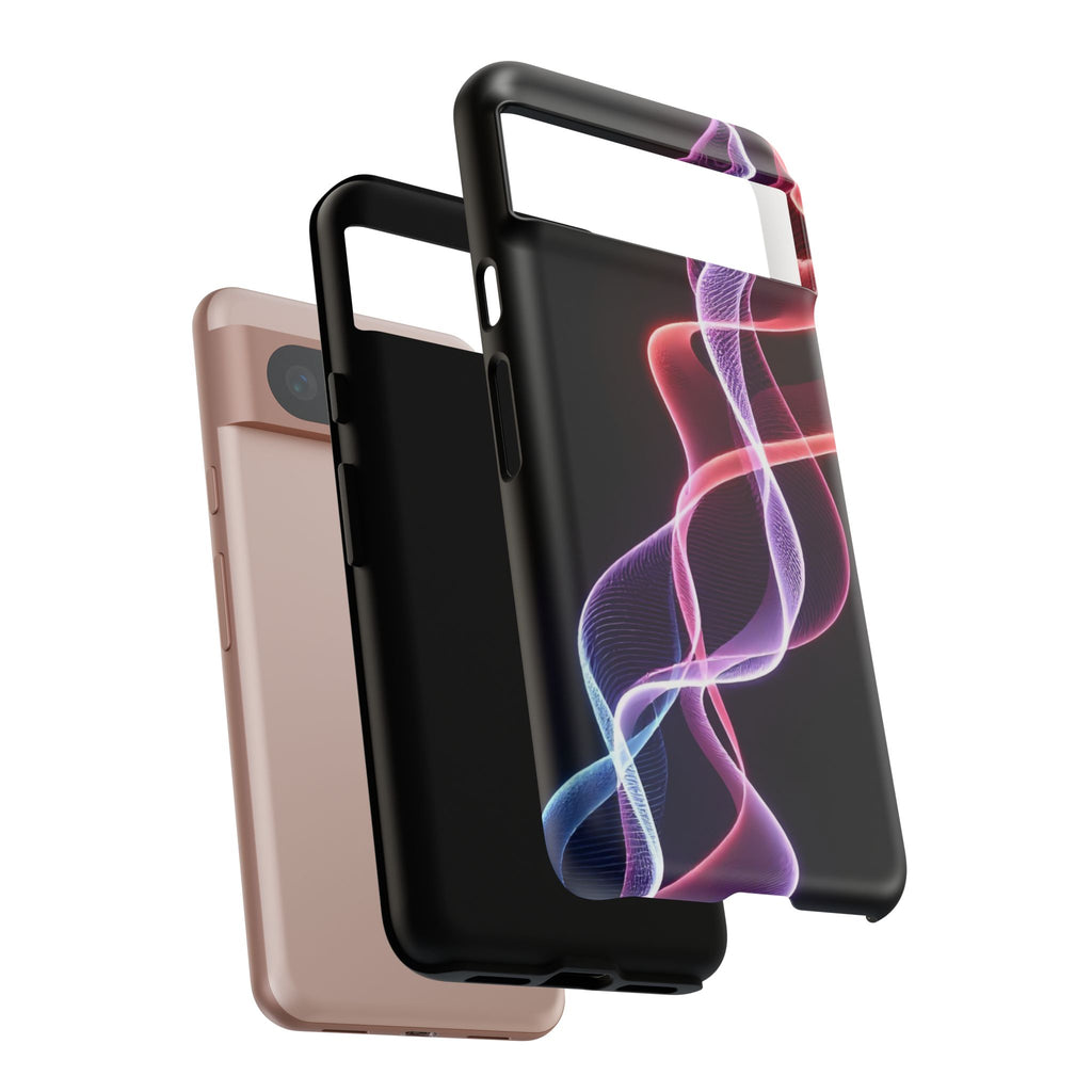 Neon Light Wave Abstract Glow, Phone Case