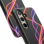 Coque de téléphone vibrante avec motif lumineux abstrait, coque artistique, accessoire technologique moderne, cadeau pour les passionnés de technologie, coque de téléphone personnalisée