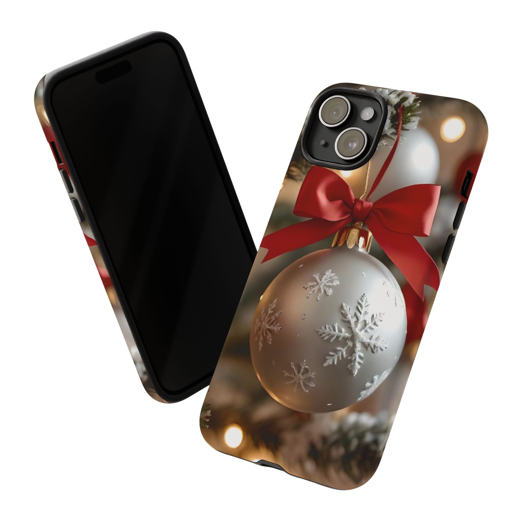 Christmas Phone Case with Seasonal Ornament Design