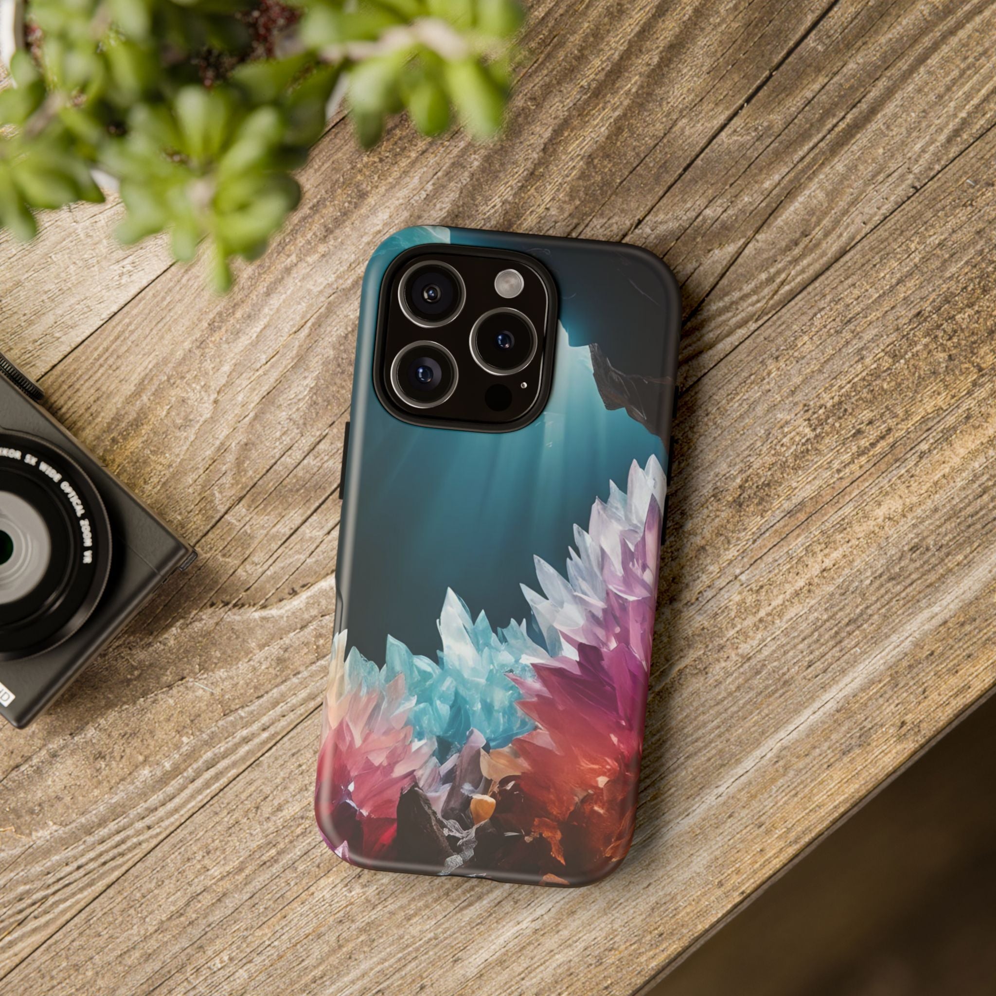 Colorful Crystal Cave Light Beam, Phone Case