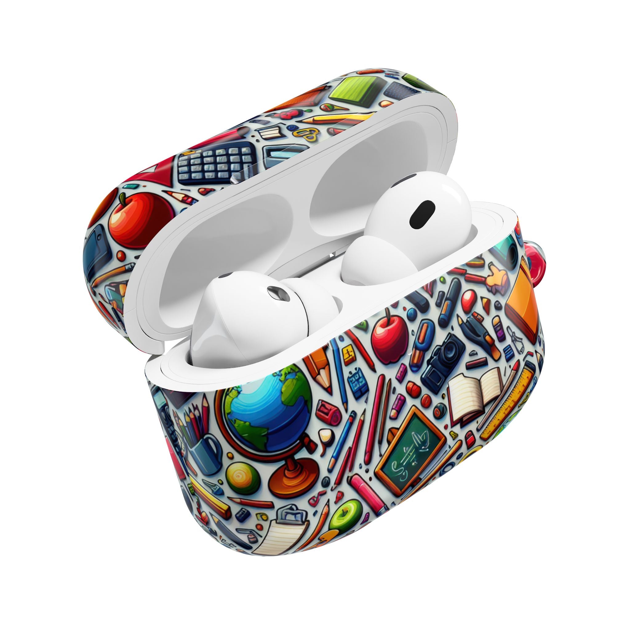 Colorful School Supplies AirPod Cases, Student Gift, Teacher Appreciation, Back to School, Fun Accessories, Personalized Tech Cover