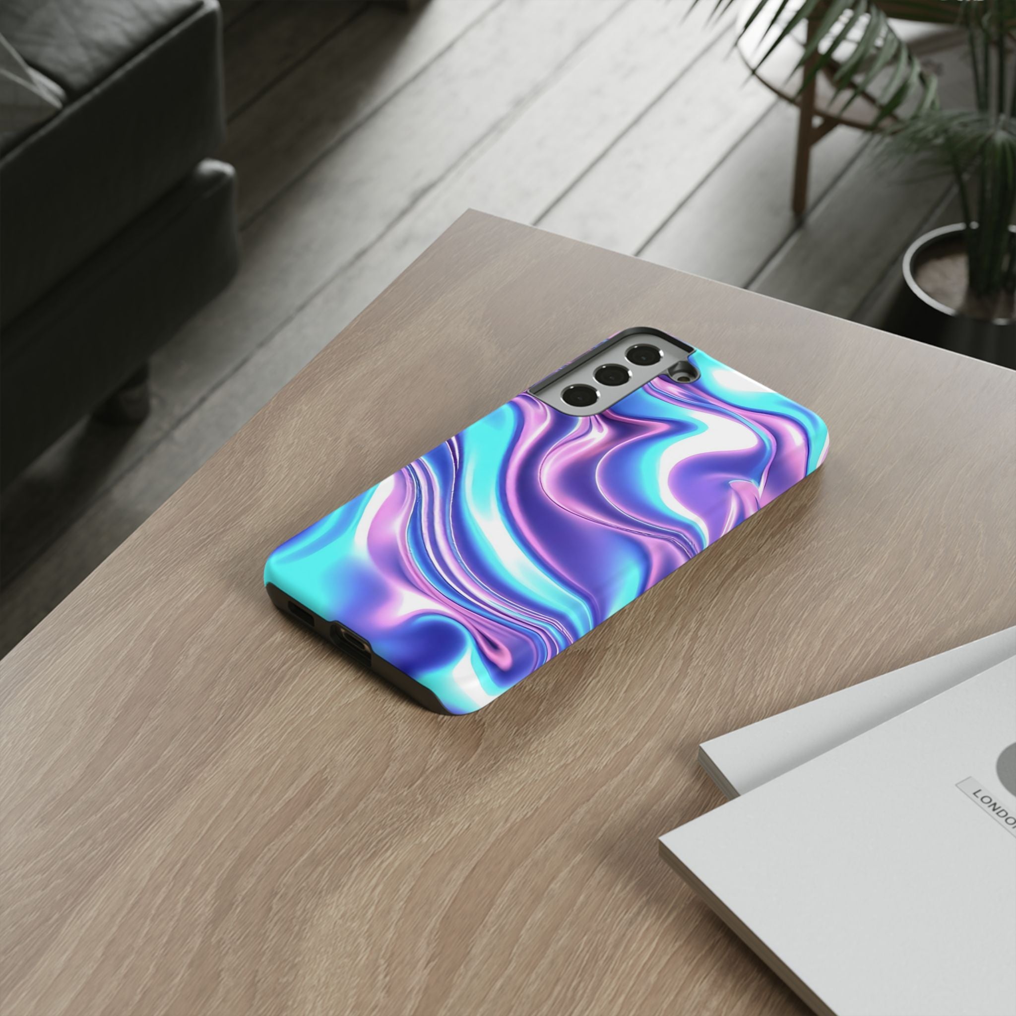 Colorful Phone Case, Tough Case, Swirl Design Phone Cover, Vibrant Phone Accessory, Gift for Her, Trendy Mobile Protection
