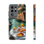 Scène de petit-déjeuner à Venise, étui de téléphone