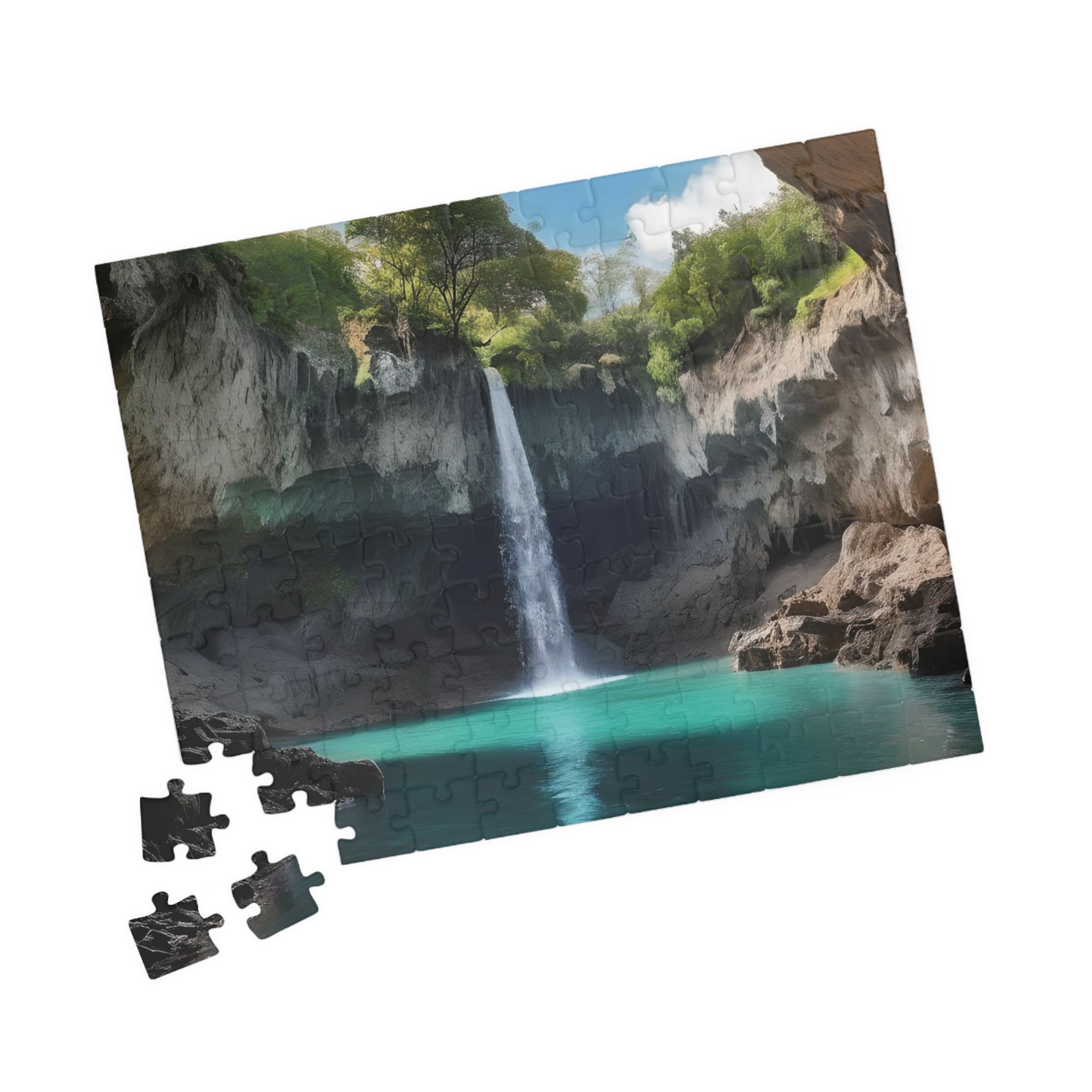 Scenic Waterfall Puzzle—Relaxing Activity for Nature Lovers, Gifts for All Ages, Family Bonding, Home Decor