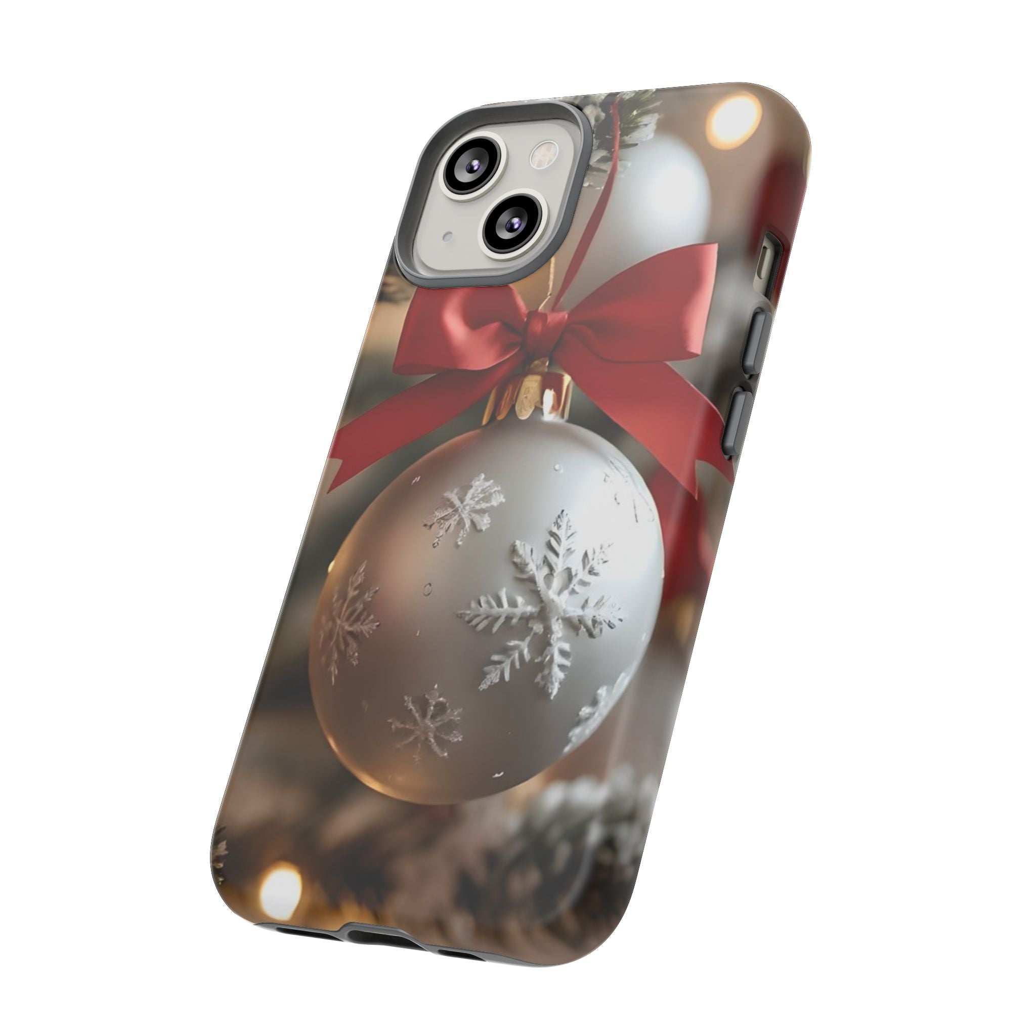 Christmas Phone Case with Seasonal Ornament Design