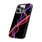 Coque de téléphone vibrante avec motif lumineux abstrait, coque artistique, accessoire technologique moderne, cadeau pour les passionnés de technologie, coque de téléphone personnalisée