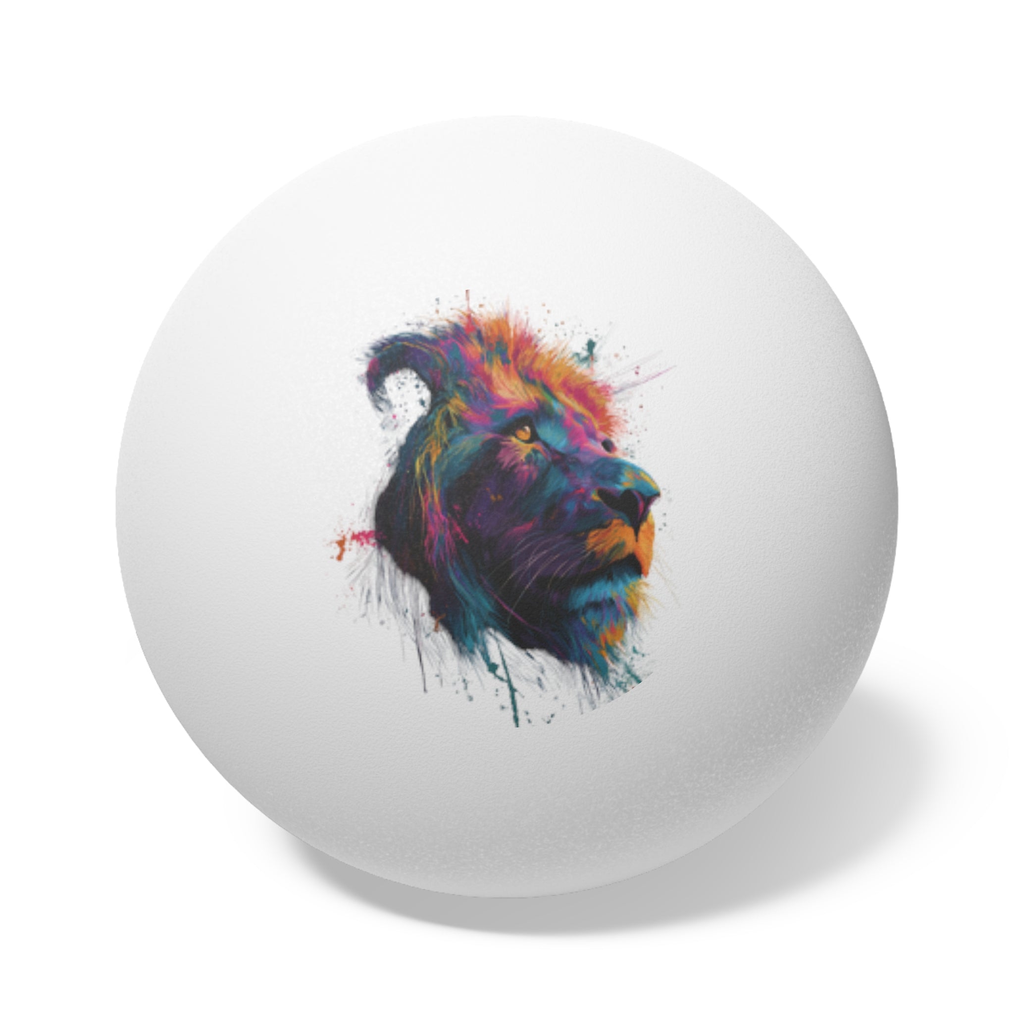 Colorful Lion Head Print, 6pcs Ping Pong Balls Set