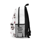 Soccer Ball and Pink Bow Pattern, White Backpack