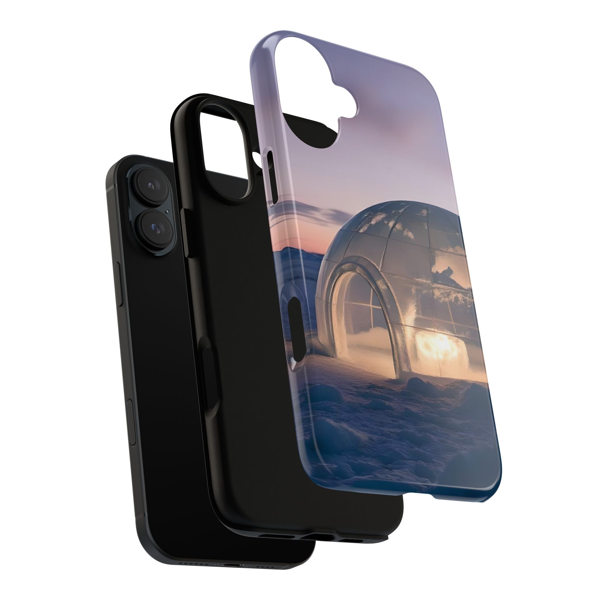 Arctic Igloo Twilight Snow Landscape, Phone Case