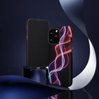 Neon Light Wave Abstract Glow, Phone Case