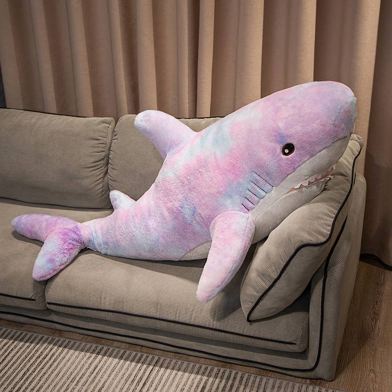 Rainbow Shark Stuffed Plush Pillow
