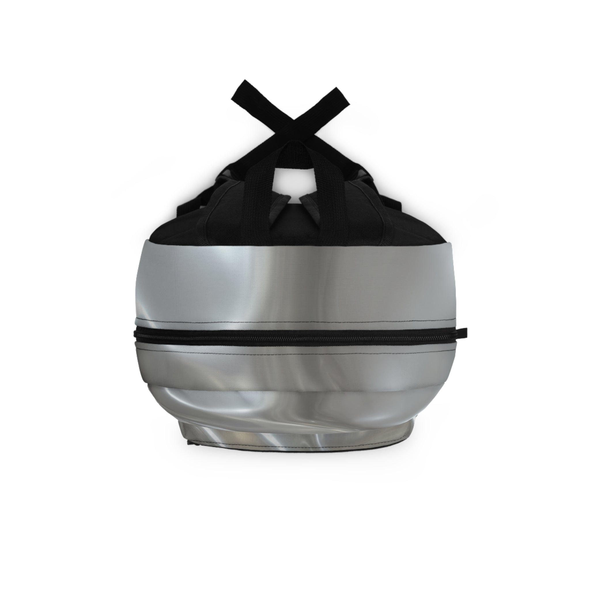 Silver Metallic Fluid Texture Design, Backpack