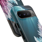 Faisceau lumineux coloré de la grotte de cristal, étui de téléphone