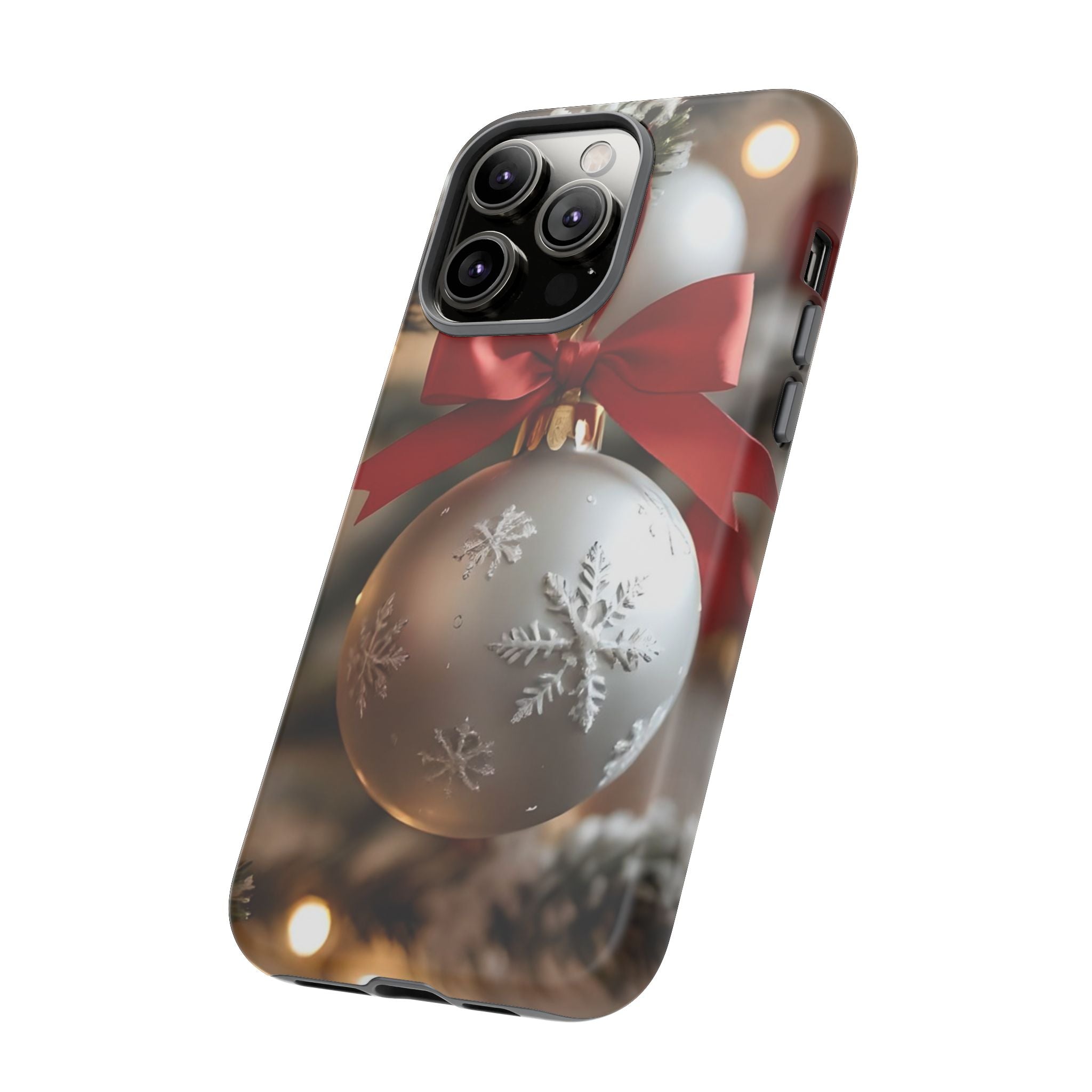 Christmas Phone Case with Seasonal Ornament Design