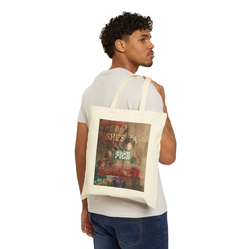 "She’s a Fish Killer" Design, Tote Bag