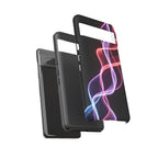 Neon Light Wave Abstract Glow, Phone Case