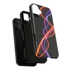 Coque de téléphone vibrante avec motif lumineux abstrait, coque artistique, accessoire technologique moderne, cadeau pour les passionnés de technologie, coque de téléphone personnalisée