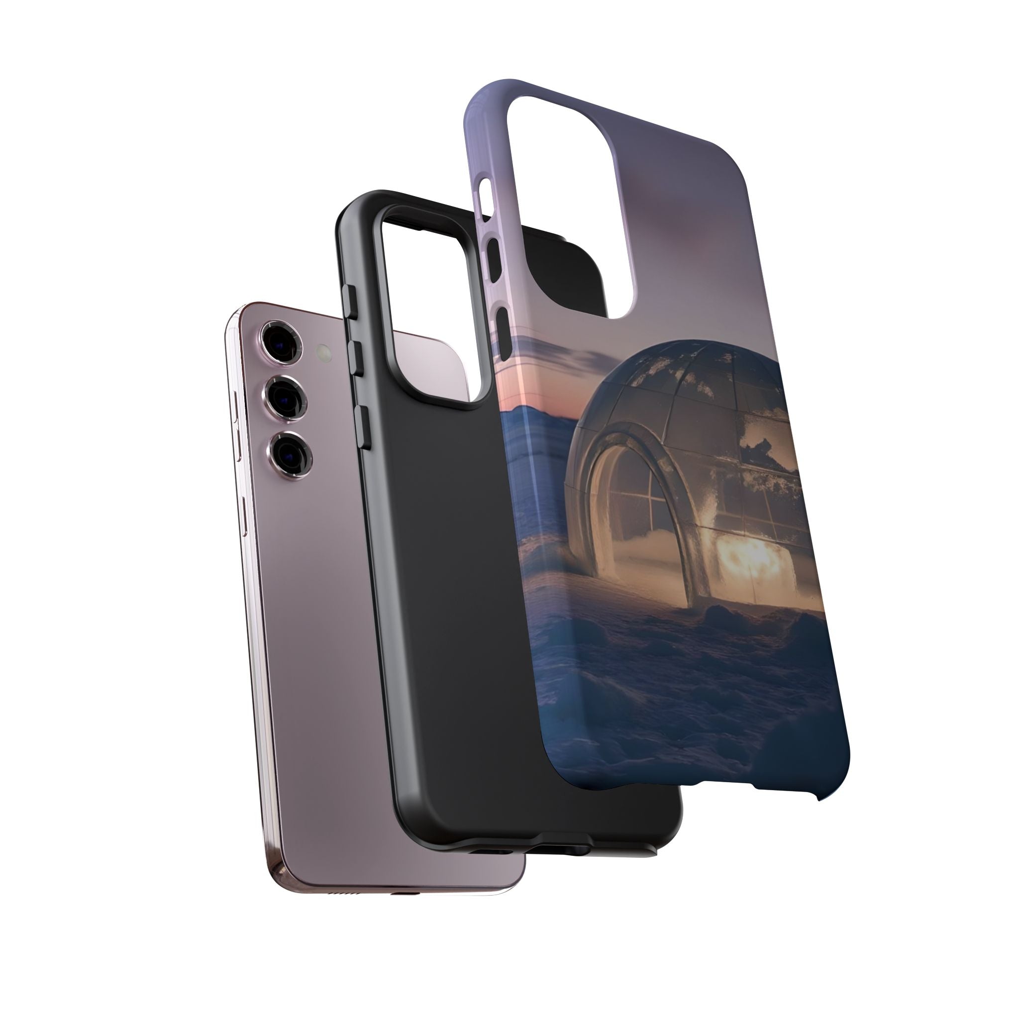 Arctic Igloo Twilight Snow Landscape, Phone Case