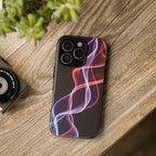 Neon Light Wave Abstract Glow, Phone Case