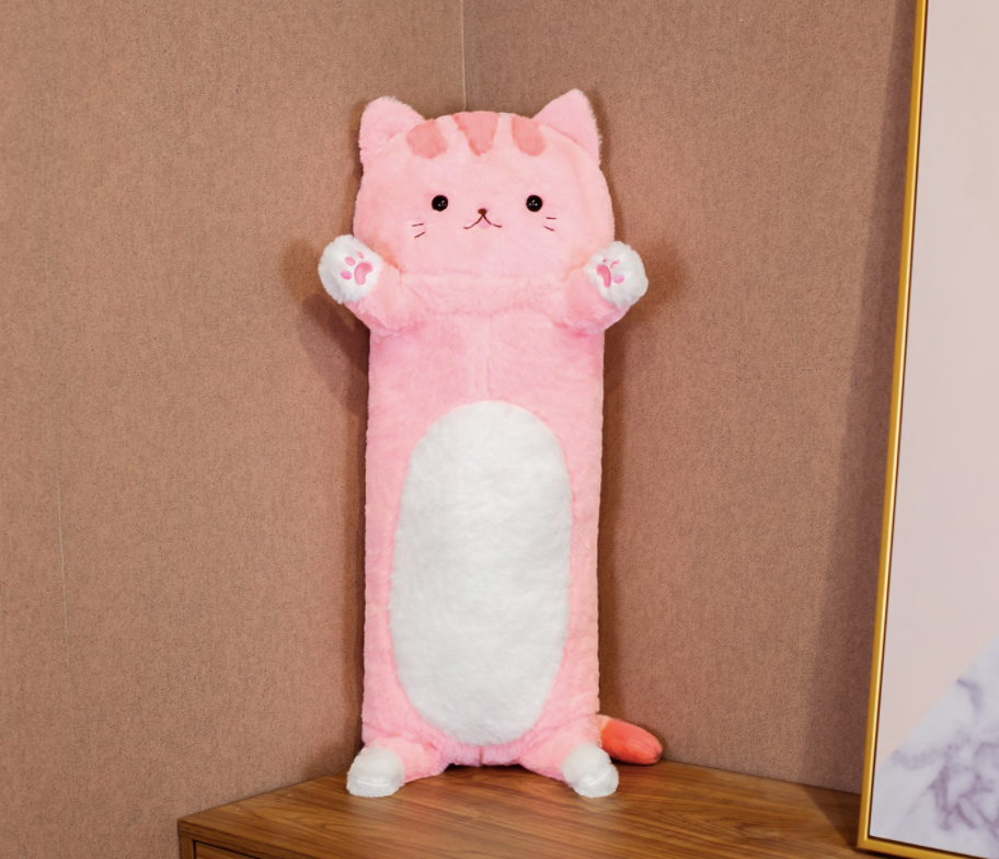Coussin en peluche chat kawaii de 60 cm