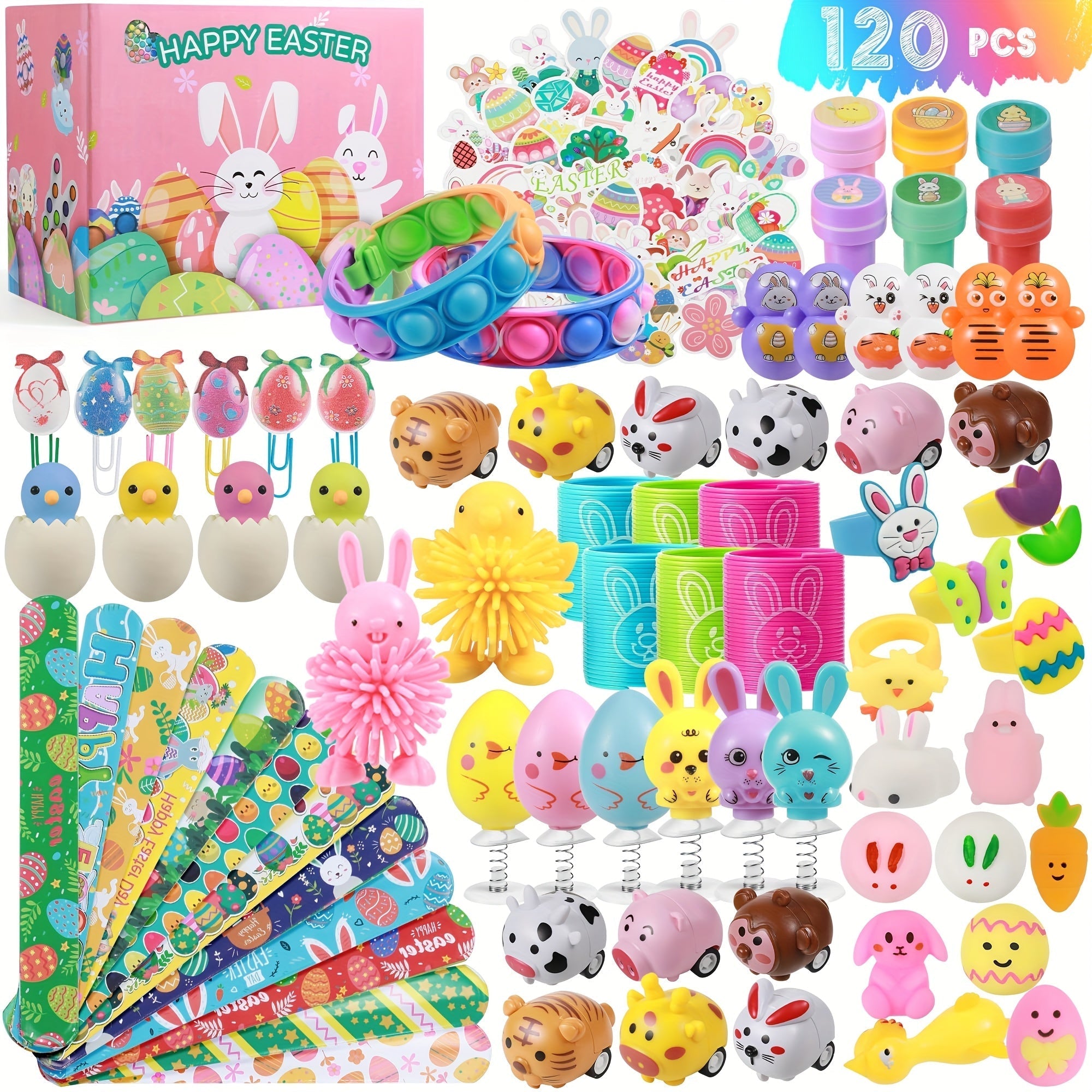 120pcs Easter Basket Filler Set with Colorful Eggs-4