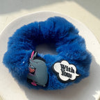 Blue Green Plush Hair Tie-4pcs Set