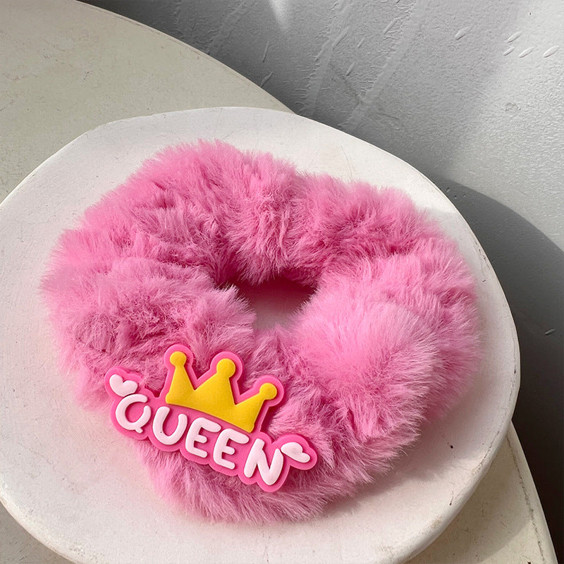 Cute Princess Pink Plush Hair Tie