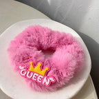 Cute Princess Pink Plush Hair Tie