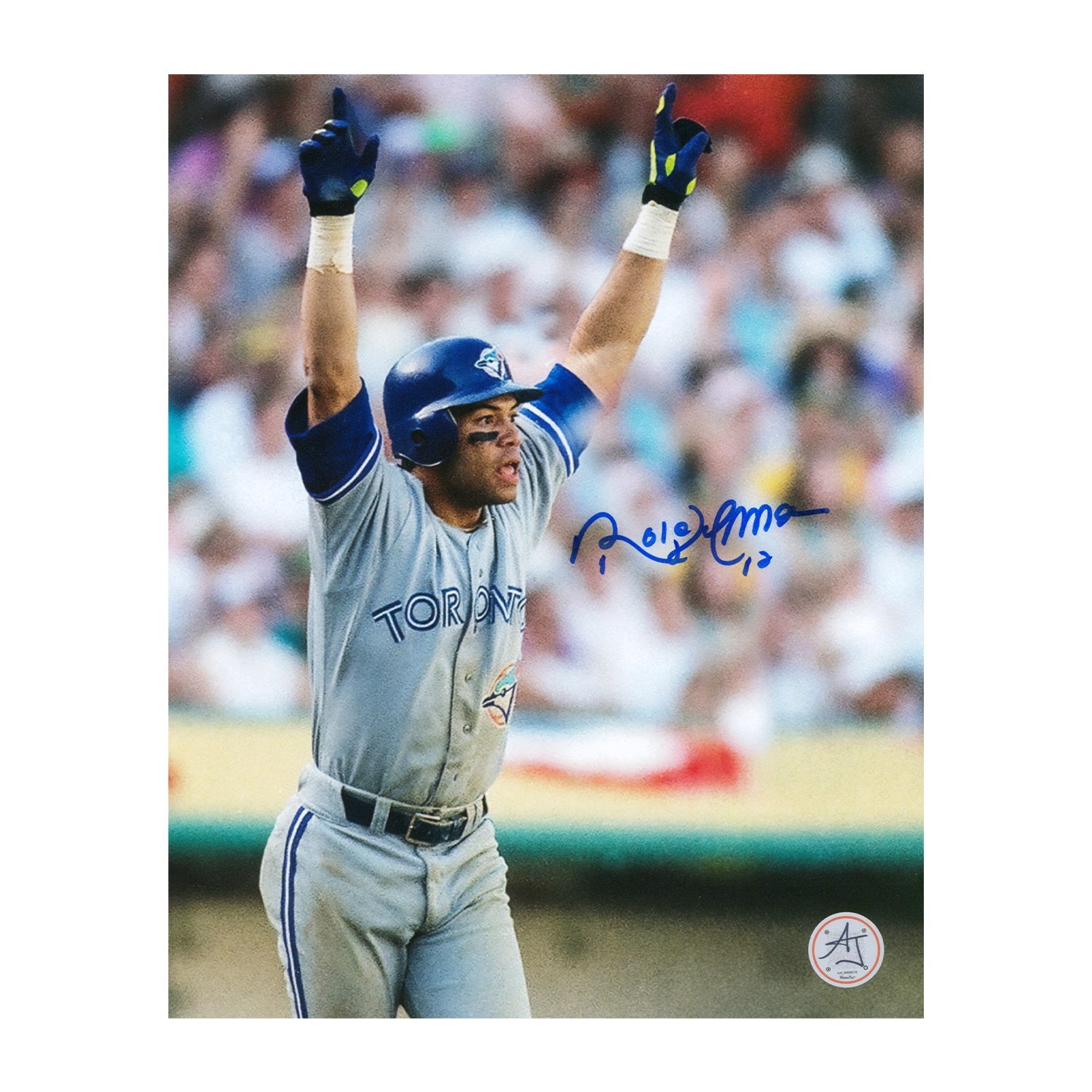 Roberto Alomar Signed Toronto Blue Jays Playoff Home Run 8x10 Photo