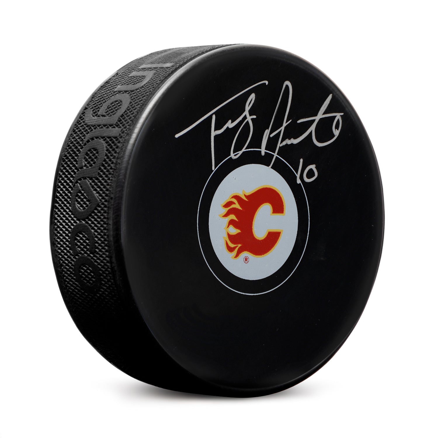 Tony Amonte Autographed Calgary Flames Hockey Puck