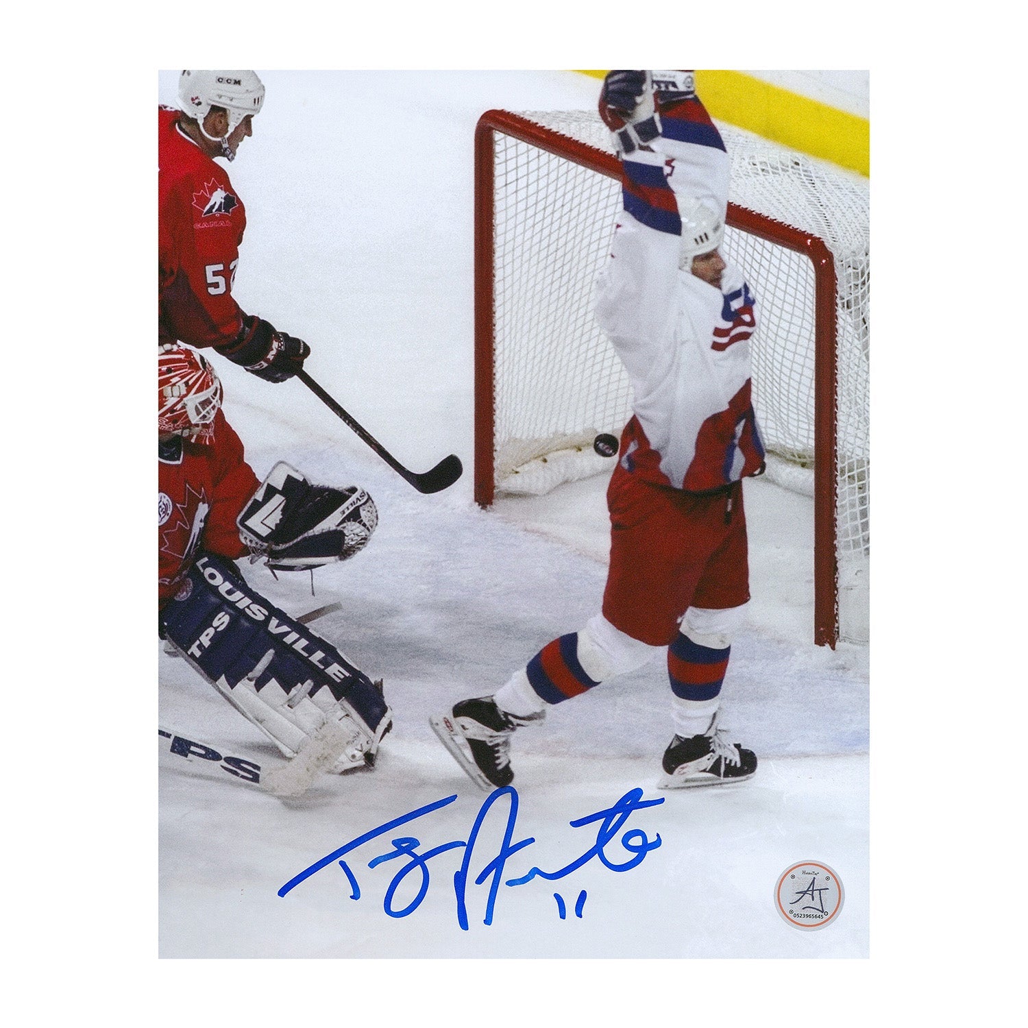 Tony Amonte Signed Team USA 1996 World Cup Winning Goal 8x10 Photo