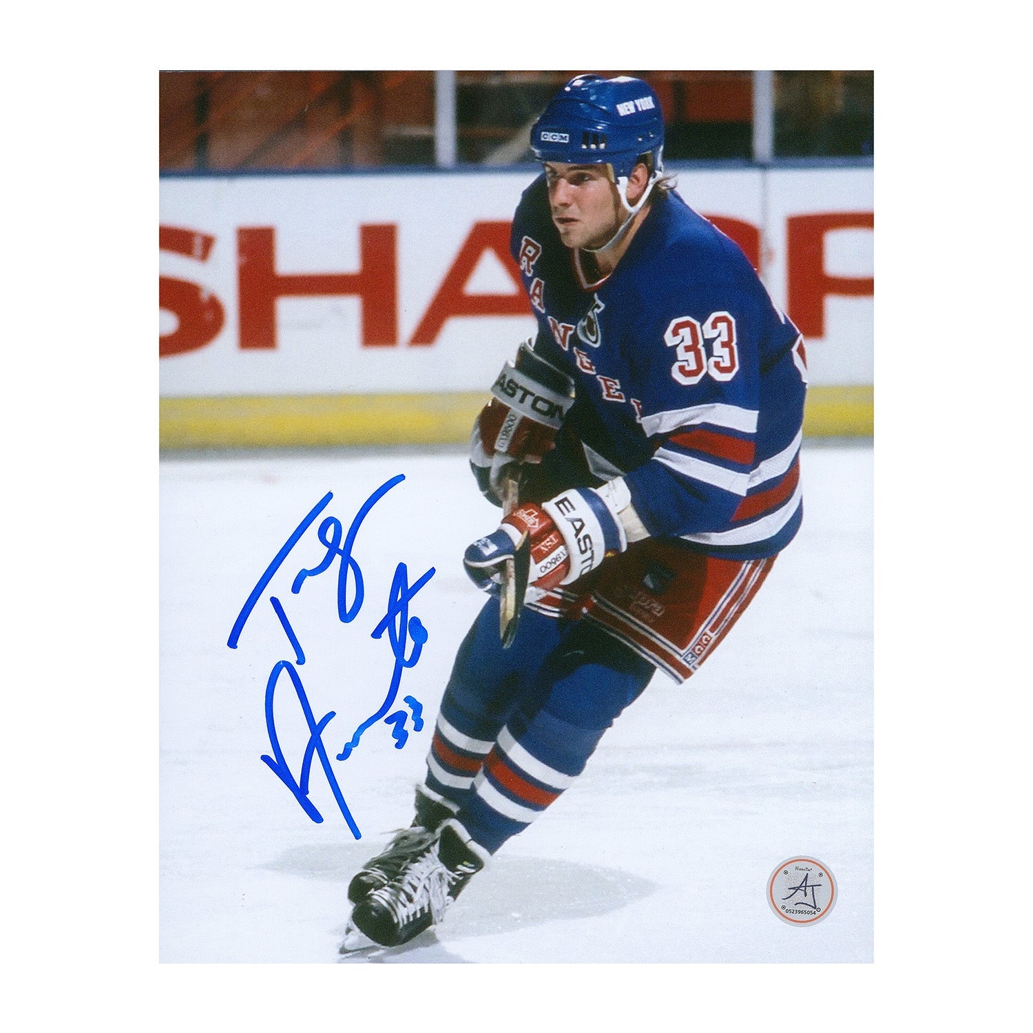 Tony Amonte Autographed New York Rangers Rookie 8x10 Photo