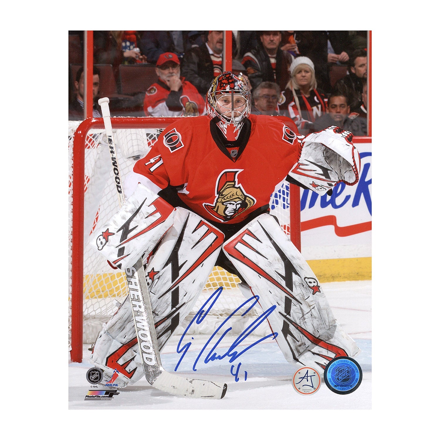 Craig Anderson Autographed Ottawa Senators Between The Pipes 8x10 Photo