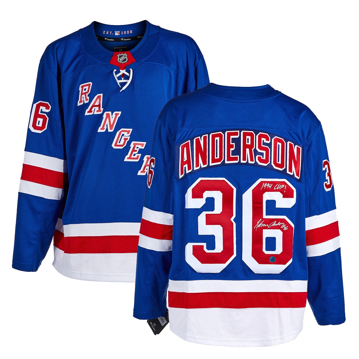 Glenn Anderson Autographed New York Rangers Fanatics Breakaway Jersey