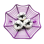 Halloween Candy Basket: Black Orange Spider Web Design for Trick or