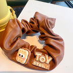 Brown Leather Biscuit Bear Hair Tie