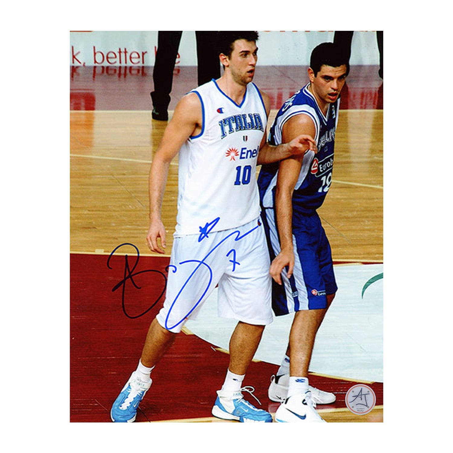 Andrea Bargnani Autographed Italy Basketball 8x10 Photo