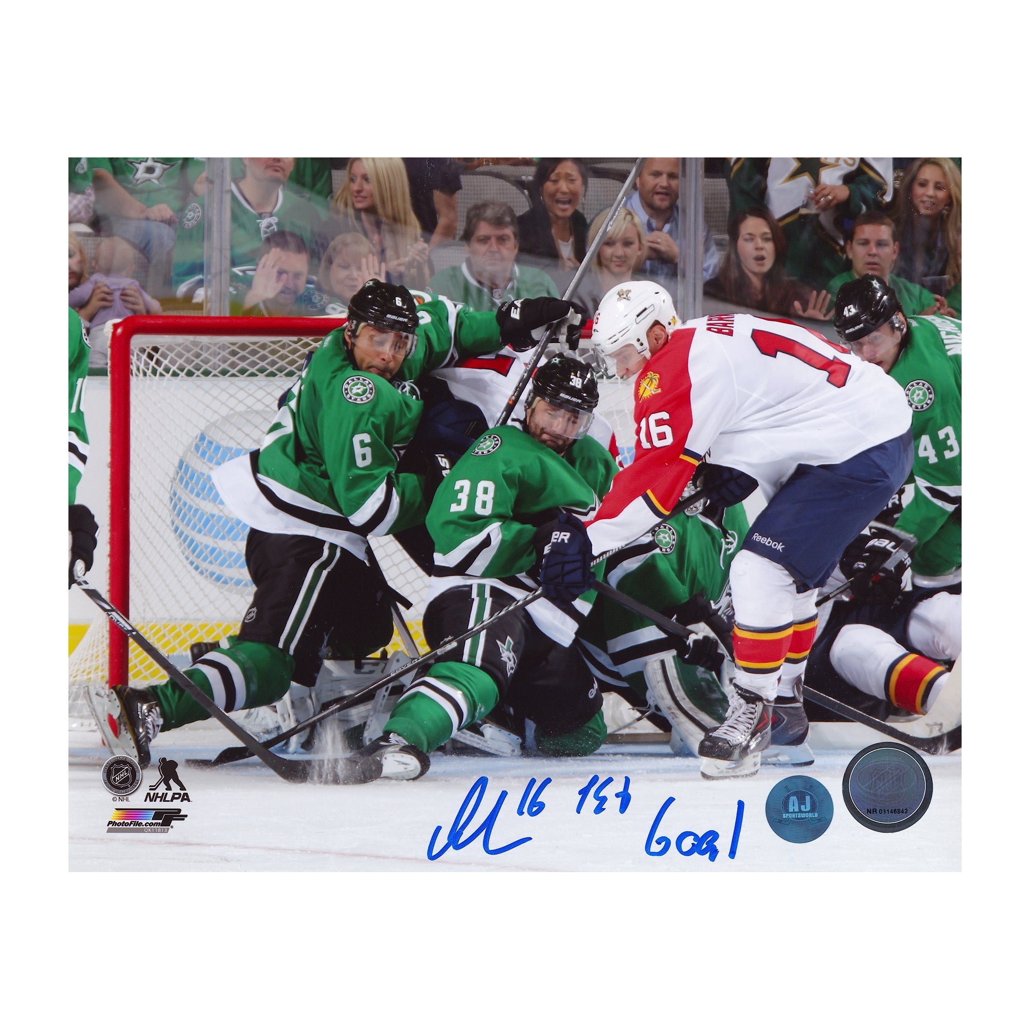 Aleksander Barkov Signed Florida Panthers 1st NHL Goal 8x10 Photo