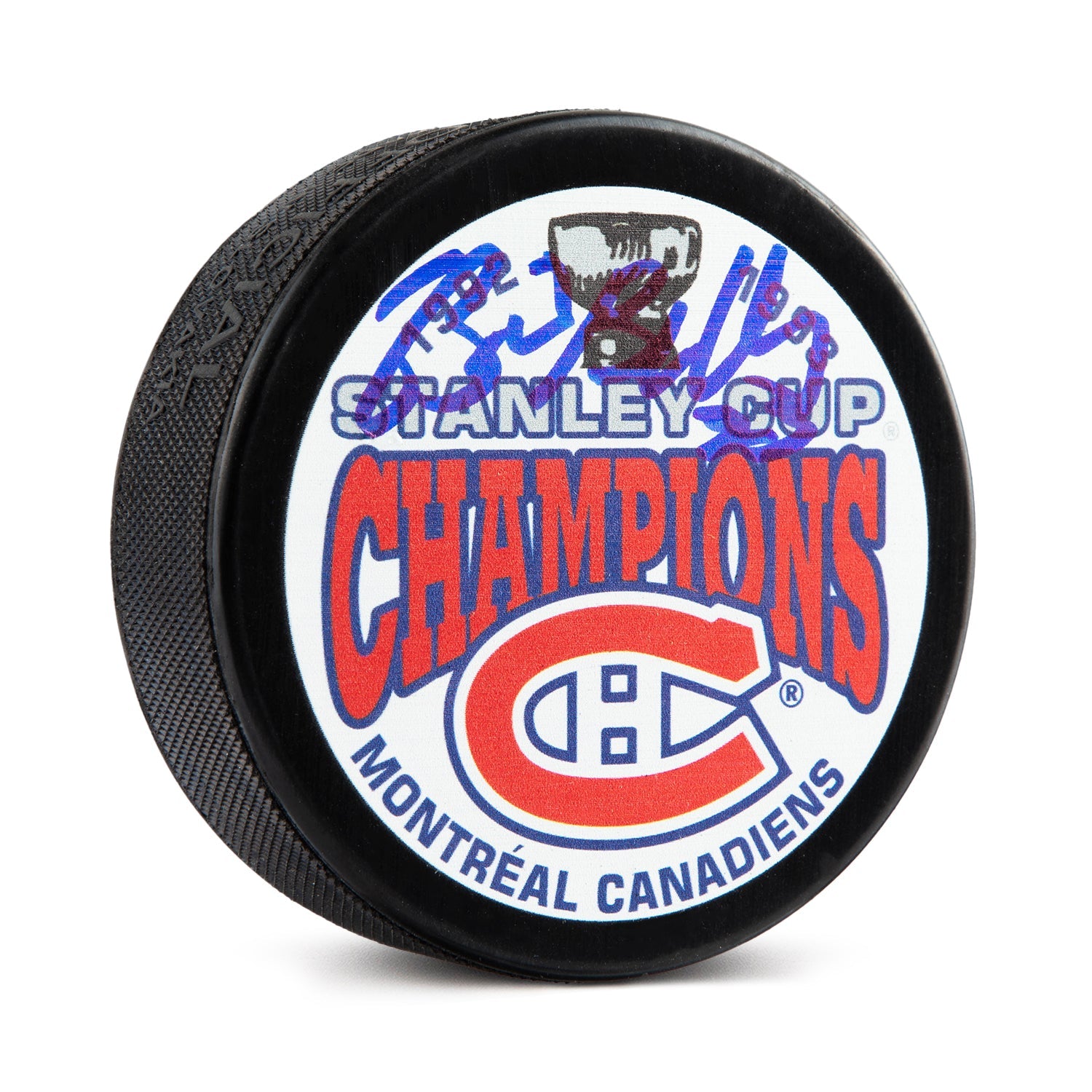 Brian Bellows Signed Montreal Canadiens 1993 Stanley Cup Puck