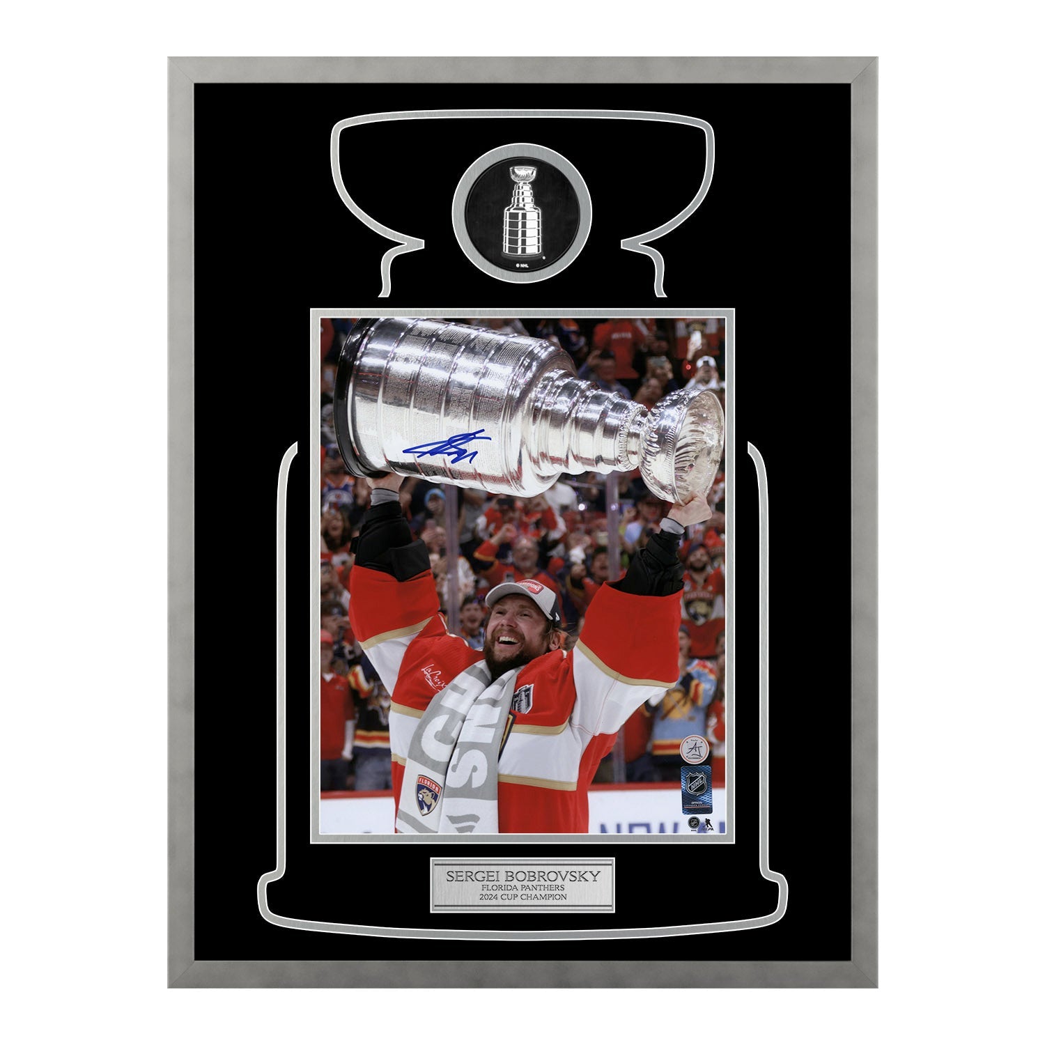 Sergei Bobrovsky Signed Florida Panthers Cup Champion 21x27 Frame