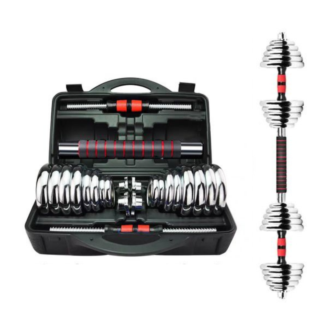 Cast Iron Adjustable Dumbbell Set with Barbell Bar Connector