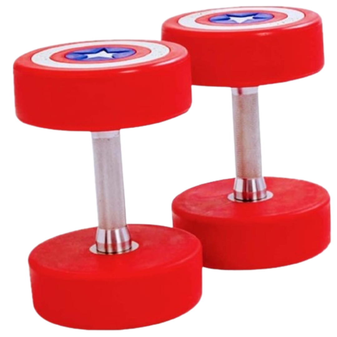 Captain America Round Dumbbells 10 to 50 LB Set