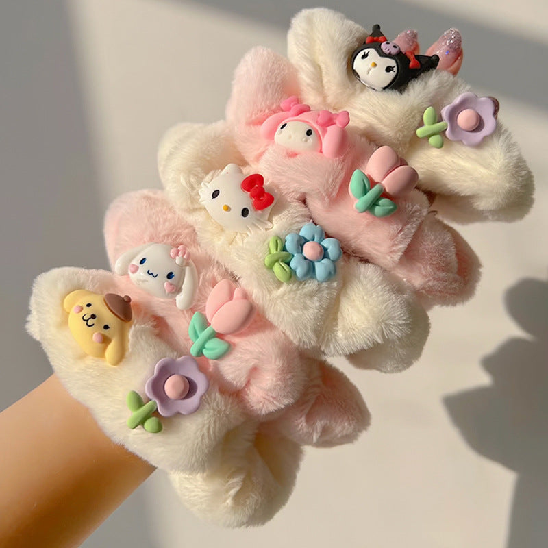 Cute Animal Pink Hair Tie-5pcs Set