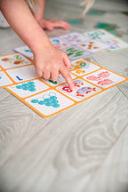 Lotto game with transparent plastic cards COUNT TO 10