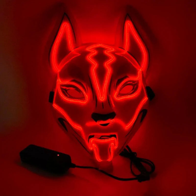 Neon LED Luminous Design, Full Face Mask with EL Wire