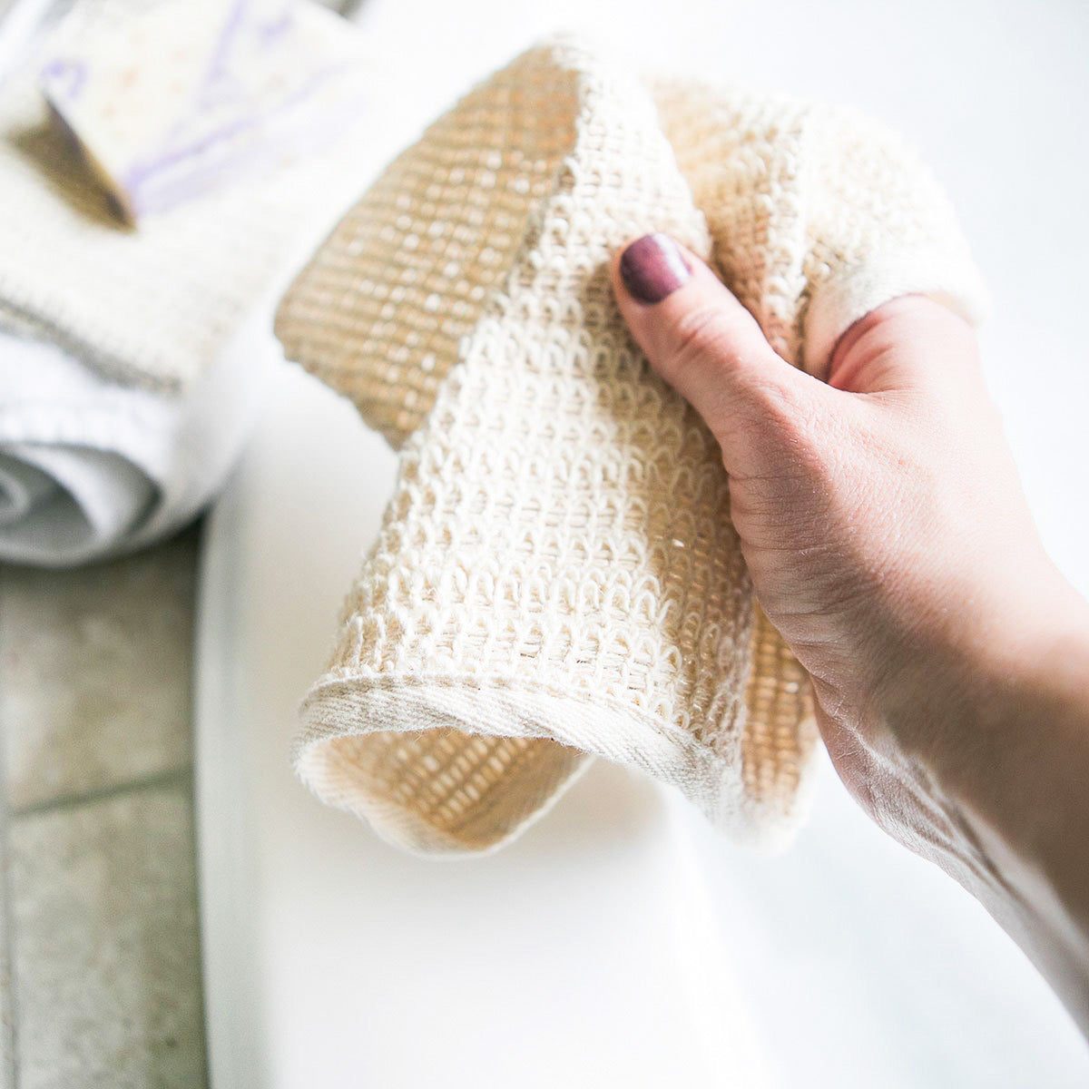 Natural Sisal Washcloth - Organic Zero Waste Plastic Free Exfoliate