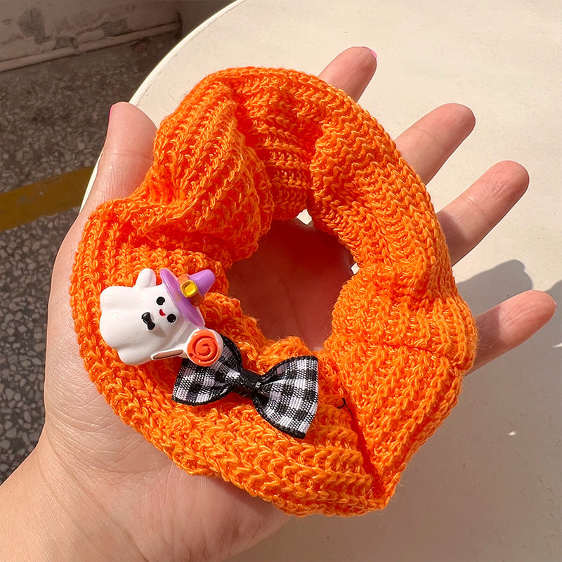 Pumpkin Color Cute Ghost Hair Tie