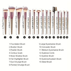 Professional 15-Piece Pro Brush Set for Flawless Makeup Artistry-4
