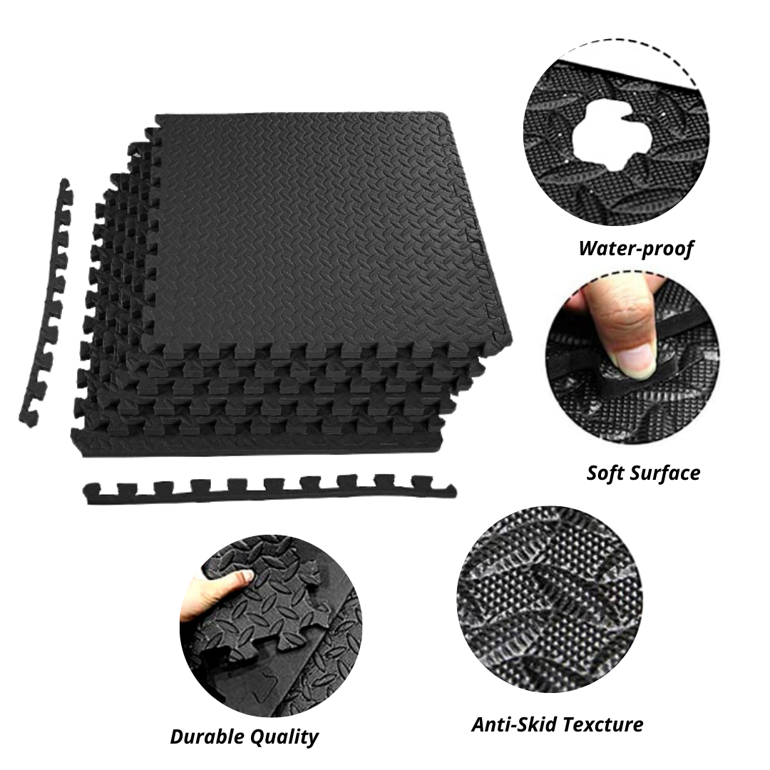 HAJEX Interlocking Exercise Gym Floor Mat - Pack of 6